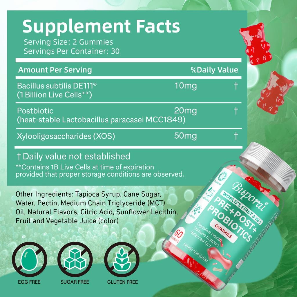Synbiotics, Rich In Prebiotics and Probiotics, Containing Lactobacillus and Bifidobacteria, Promote Gut Health and Relieve Bloating.