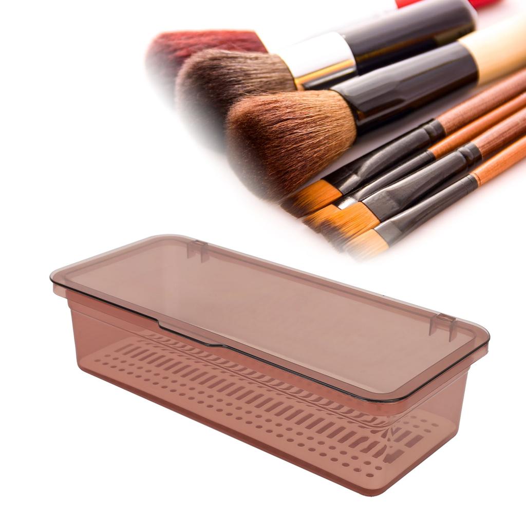 Organizzatore Portaoggetti Cosmetici Visibile Trasparente Portatile Coperchio Antipolvere Materiale PC Portaoggetti per Trucco B