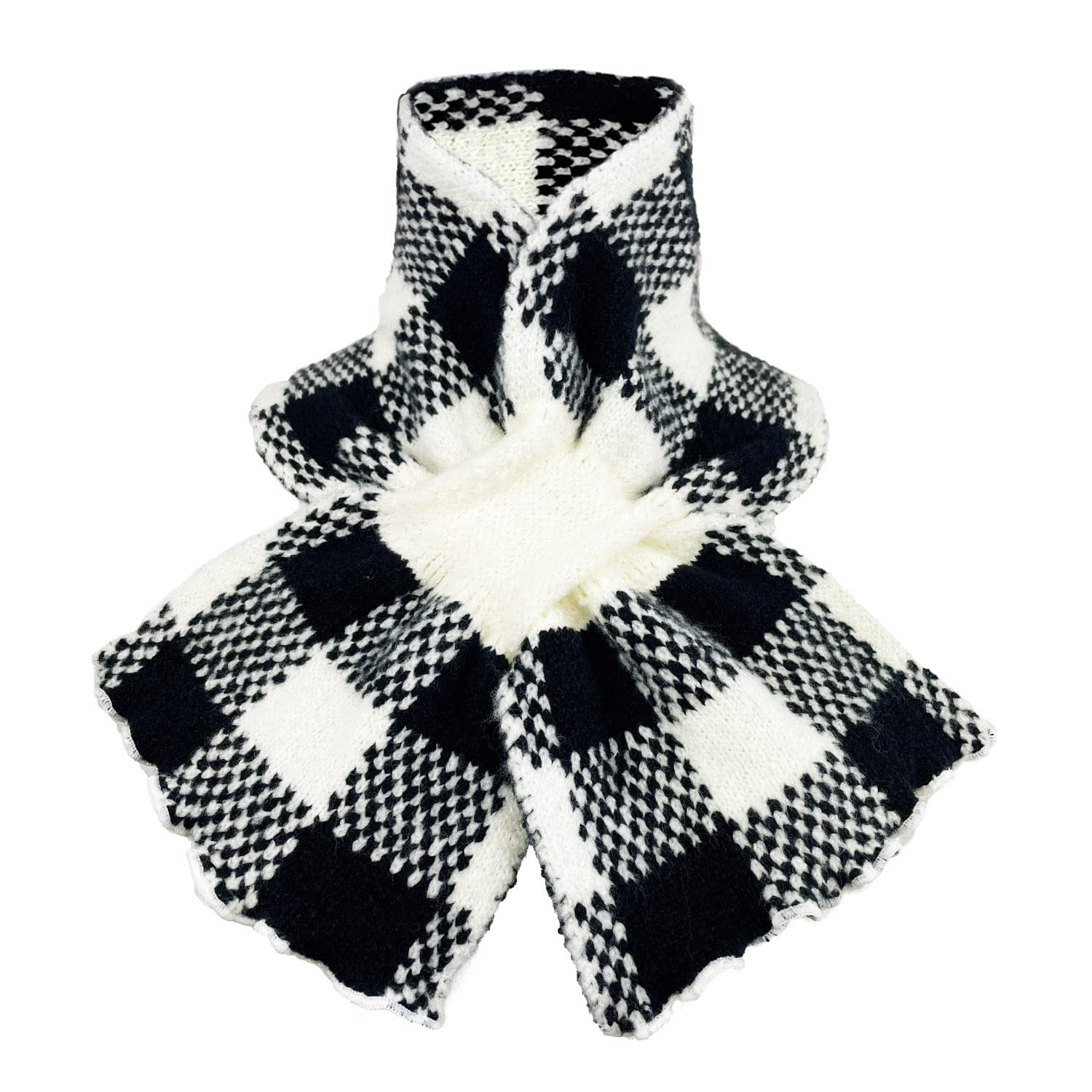

TERAICHI Neck Mini Cross Buffalo Check Scarf Warmer, Scarf, Scarf, Pattern, Women s (Ivory) слоновая кость