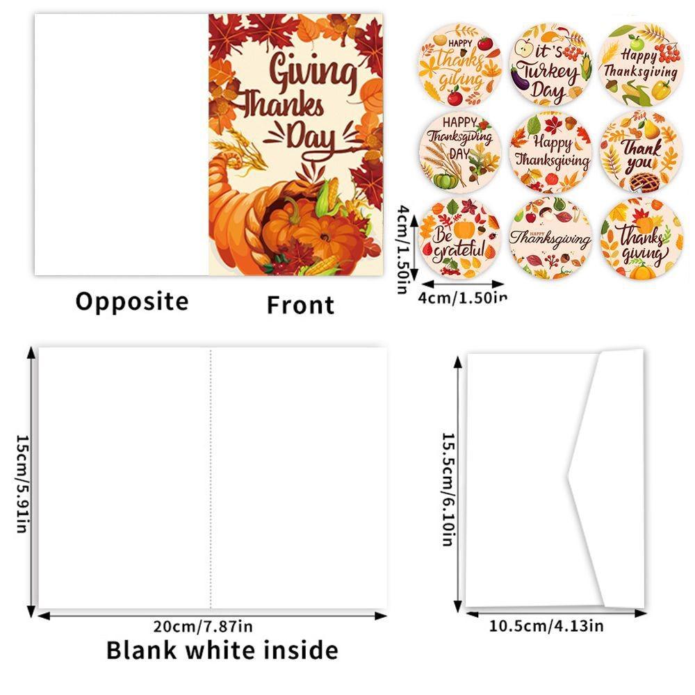 Thanksgiving Paper Turkey Envelope Greeting Cards Set Party Invitation Letter