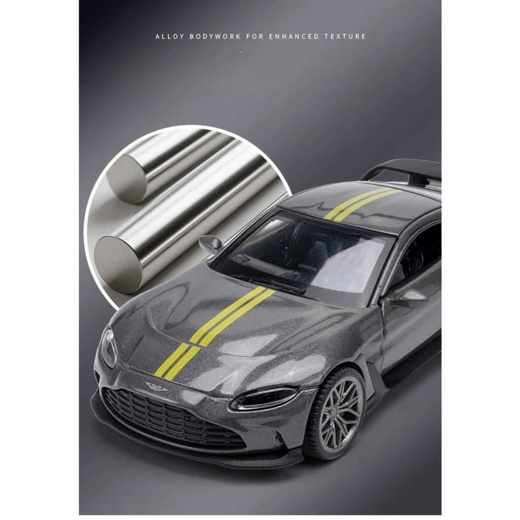 Simulation 1/43 Alston Martin V12 Alloy Sports Car Model Collection Ornaments with Display Box Metal Miniature Voiture Toy Gift