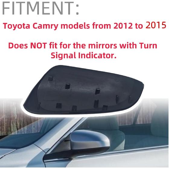 Mirror Cover Caps Fit For Toyota Camry 2012-2015, Side Mirror Accessories for Toyota Camry, 2-Piece Set (BLACK)