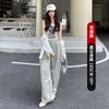 Quick-drying sweatpants women's spring and summer new high-waisted loose casual pants drape red straight wide-leg pants