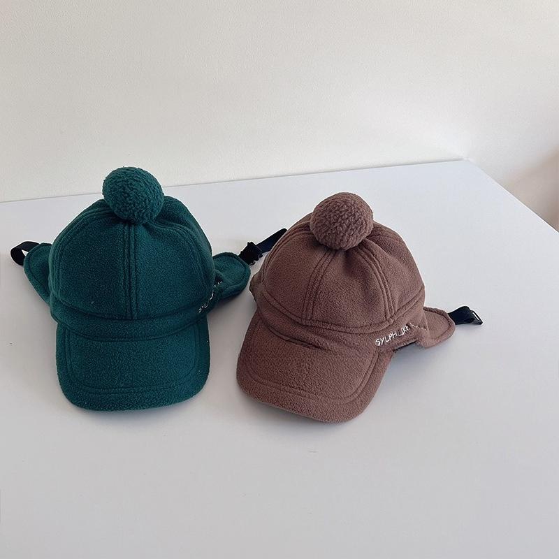 1 European American Style Childrens Plush Ear Protection Baseball Cap Suitable Retro Versatile Outdoor Commuting in Winter