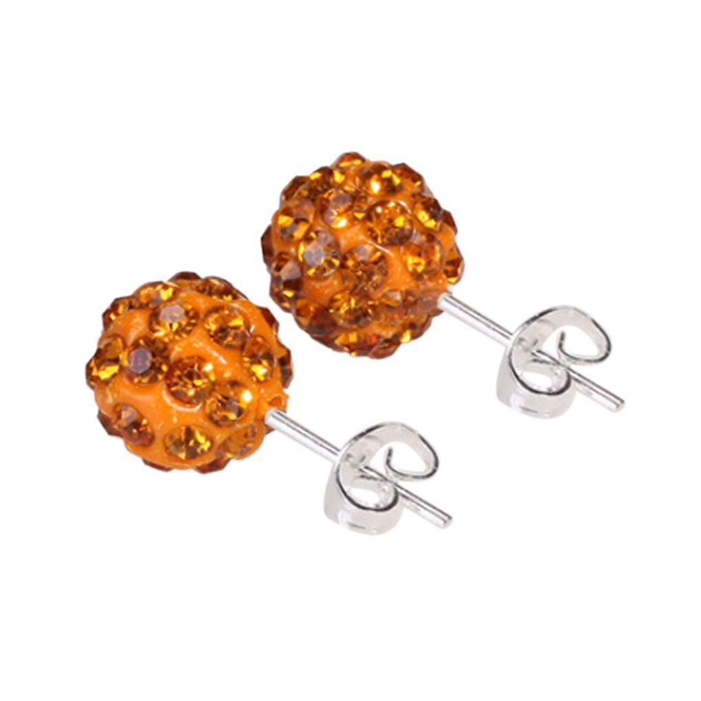 

1/2pair Fashion Lady Round Alloy Crystal Ball Elegant Ear Stud Earrings