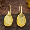 Citrine Water Drop Earrings for Women - Light Luxury Yellow Chalcedony and Agate Design