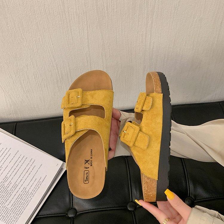 2025 Spring and Summer Fashion Retro Comfortable Slippers One Pedal Casual Versatile Thick-soled Women's Outer Slippers Tide