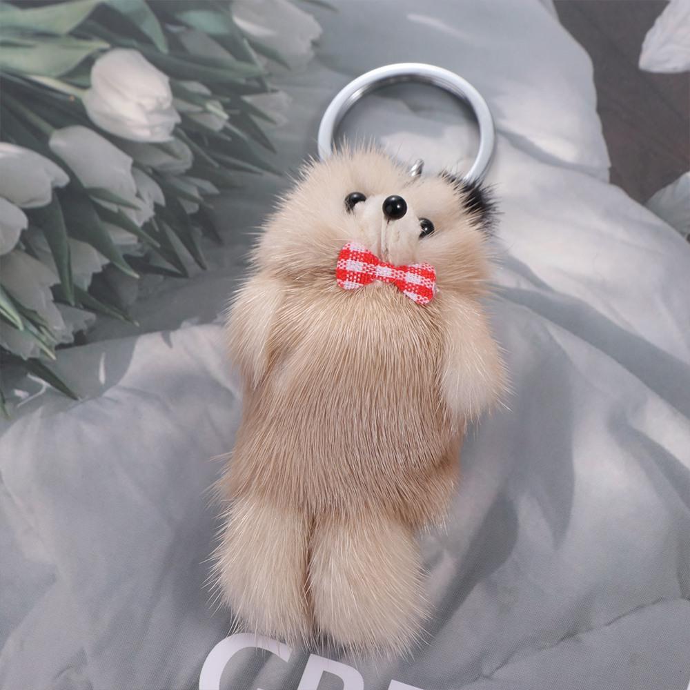 Plush Keyring Animal Bear Plush Bear Keychain Cartoon Soft Bowknot Bear Keyring 7CM Plush Bag Pendant
