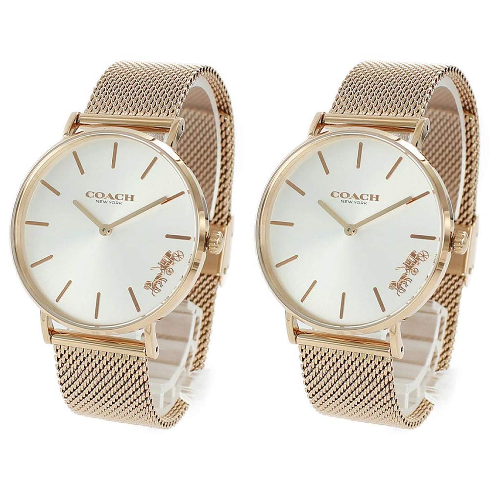 

COACH Storage Box Pair Watch Boys Size Set of 2 PERRY Rose Gold Mesh Belt 1450312614503126 Годинник [Coach] [Елемент]