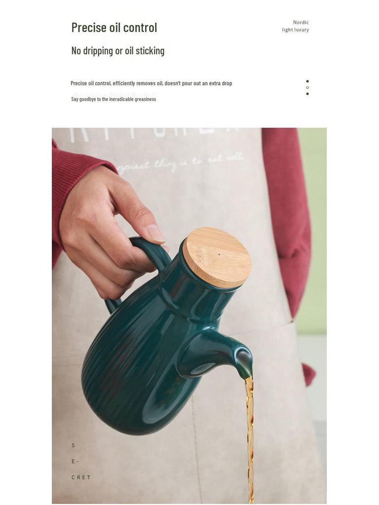 Ceramic Leak-Proof Oil Pot - Large Capacity for Home Use