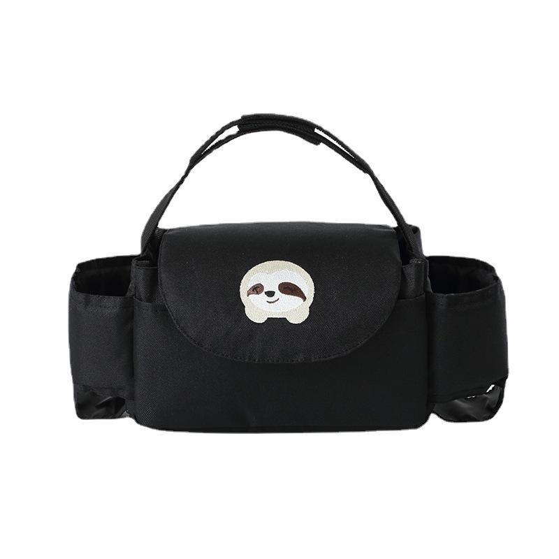 Stroller Organizer Bag, Baby Stroller Storage Basket, Universal Stroller Accessory Bag, Diaper Bag with Cup Holder, Black