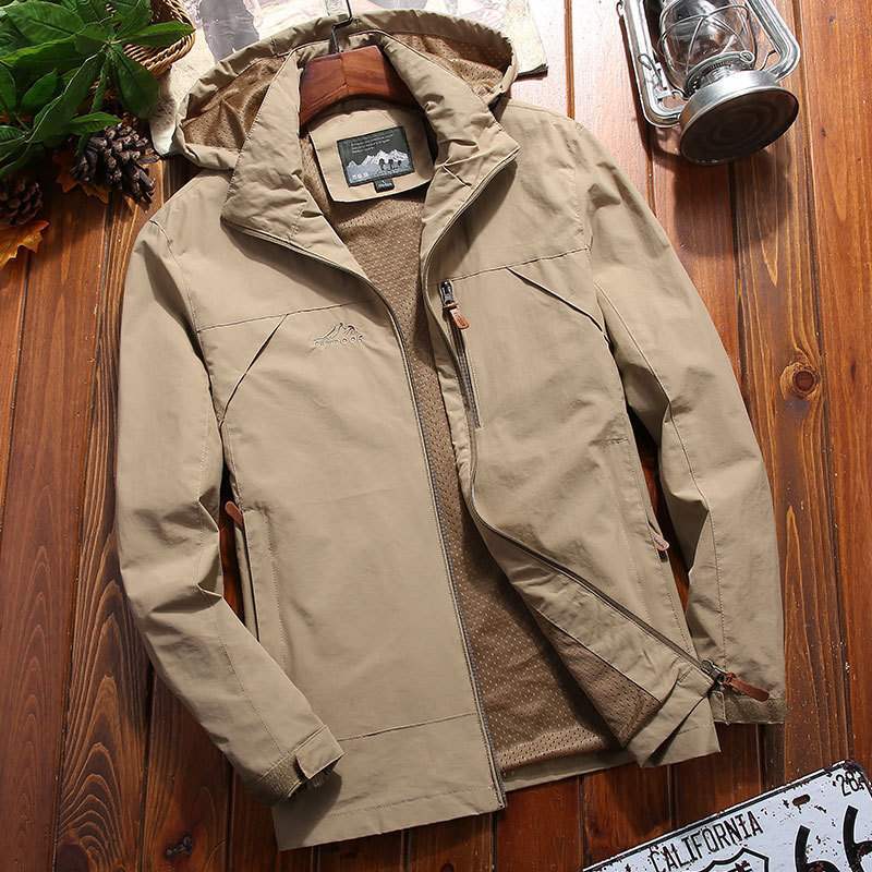 Spring and Autumn Men's Jacket Outdoor Casual Charge Windproof Waterproof Loose Large Size Jacket