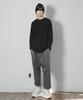 Deumakeu Wide Baggy Fit One-Pleat Striped Pants Gray