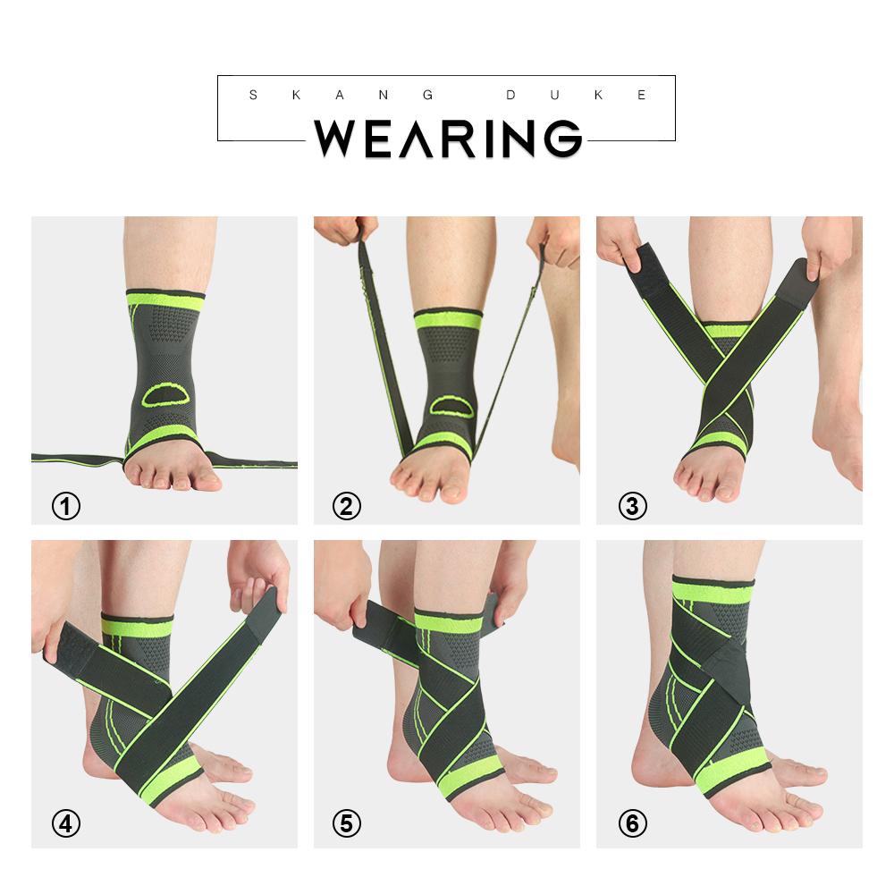 1PC 3D Pressurized Bandage Ankle Support Wrist Sports Gym Badminton Ankle Brace Protector Foot Strap Sleeves Belt Elastic