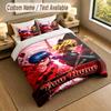 Custom Name Text Bedding 3Pcs Set,Miraculous Ladybug 1 Duvet Cover 2 Pillowcases Soft Bed Linen For Gift