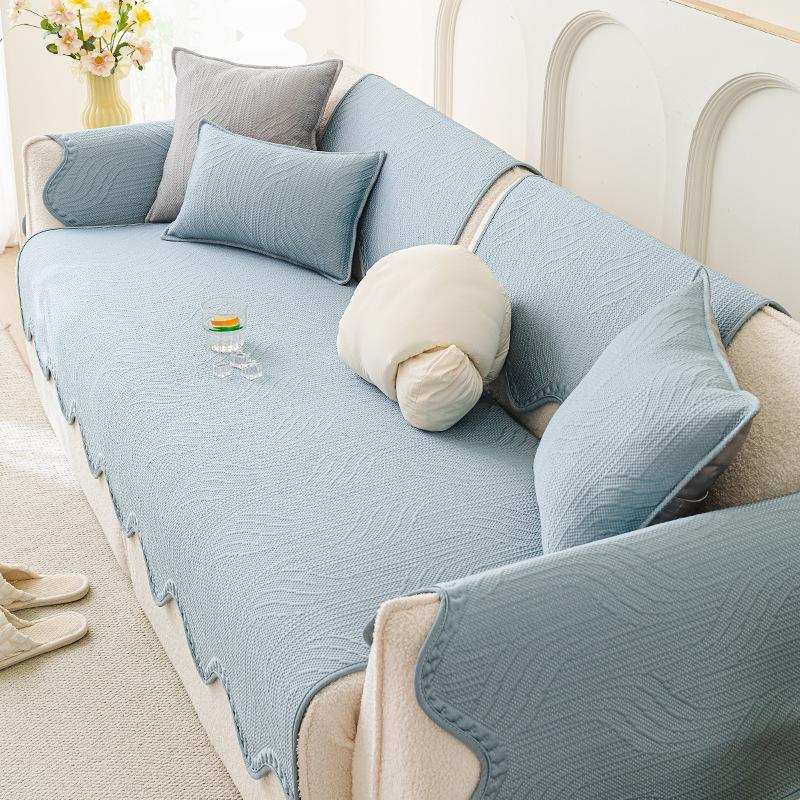 Summer Cool Doudou Special-Shaped Sofa Cushion New Non-Slip Light Luxury High-End Ice Silk Leather Sofa Seat Cushion Summer