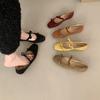 French Retro Double Bow Inner Height Increase Mary Jane Shoes Women's 2025 Autumn New Light Mouth Suede Ballet Shoes