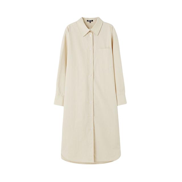 Rap Strap Belt Slit Long Shirt Dress Ar1Wo262