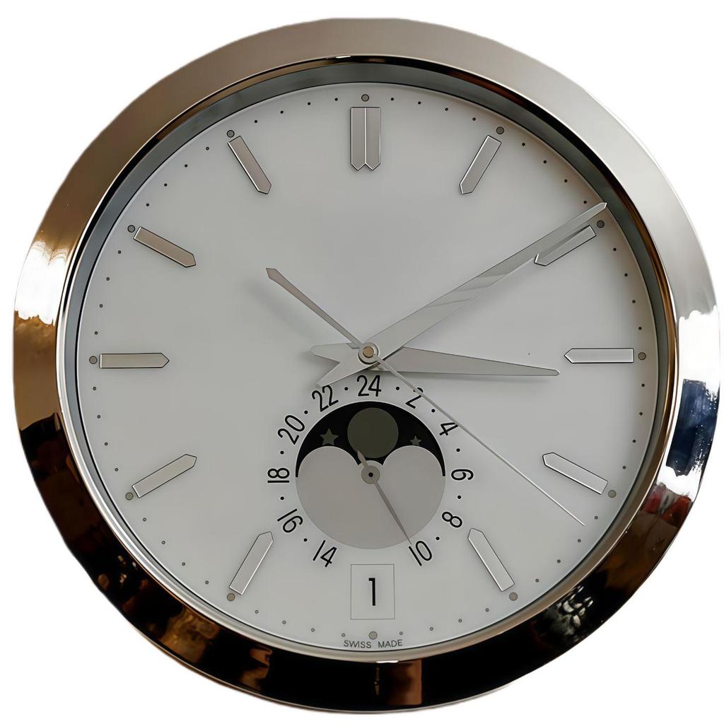 Leuchtende Lux Wandmontierte Metalluhr: Modernes Dekorationsstück für Wohnzimmer