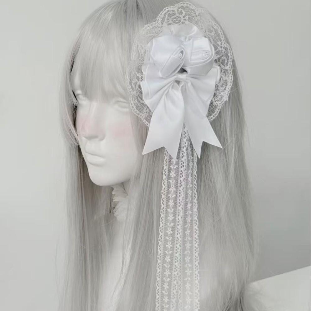 Black Lace Headbands Frilled Headdress Cosplay Hair Clips Gothic Lolita Headwear Cosplay Party