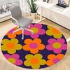 1PC Flower Pattern Office Round Area Rug, Mat Suitable For Office, Under Office Chairs Bedroom Living Room Home Decor, Room Deco