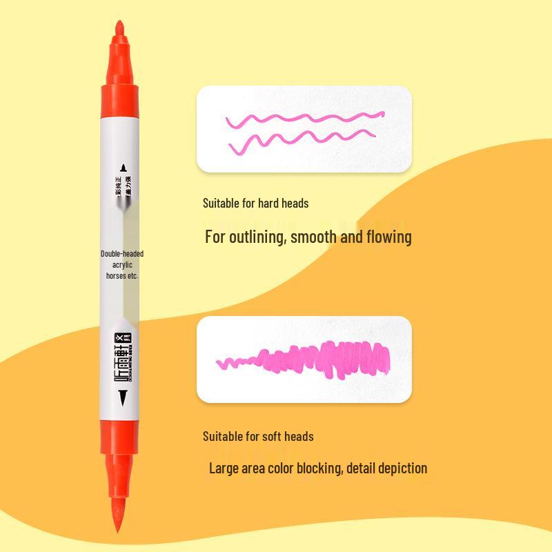Tingyuxuan 207 Double-Ended Acrylic Marker: Water-Based, Waterproof, DIY Graffiti Pen for Kids and Students