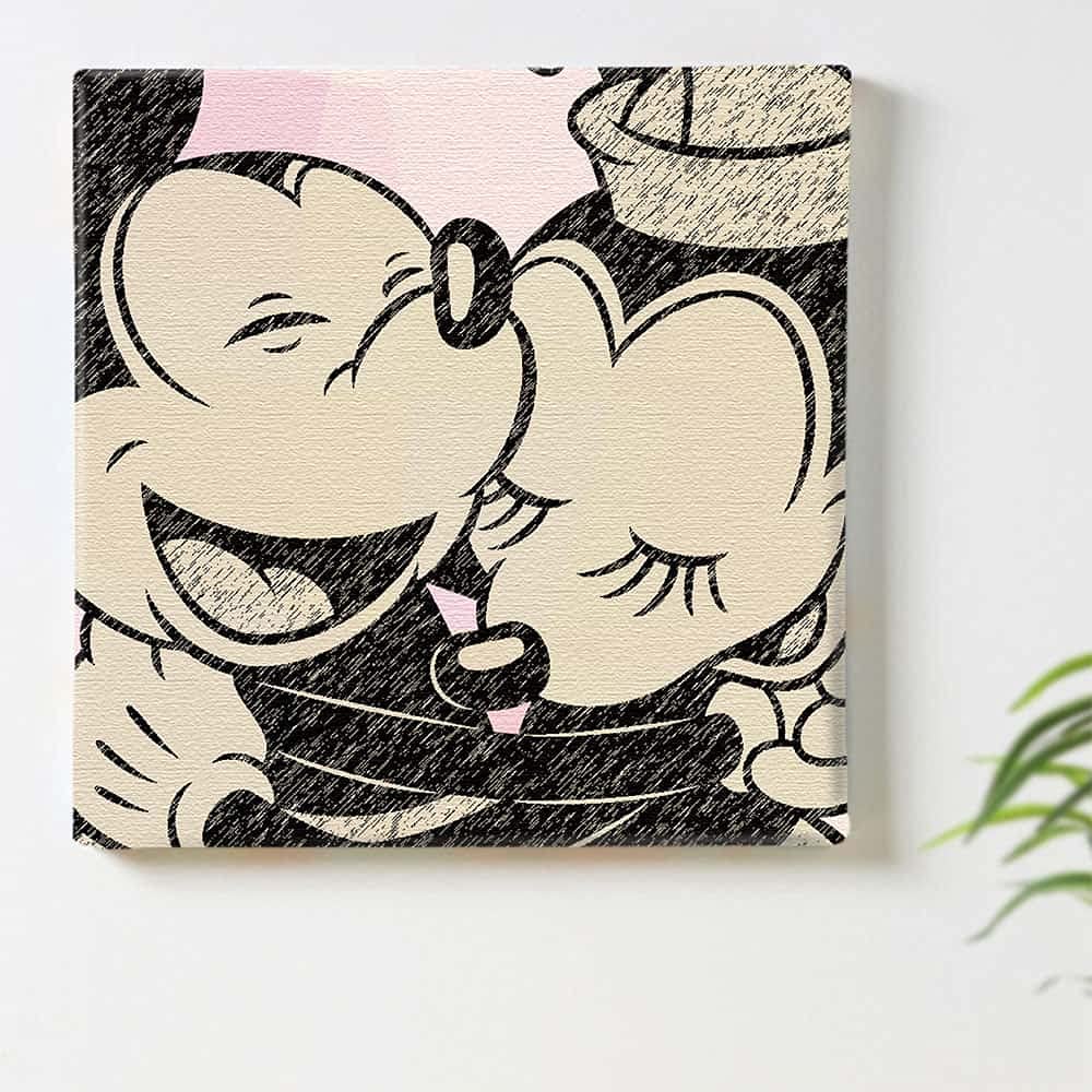 Disney Mickey Mouse Art 57cm X Made In Stylish Interior Living Room Minnie Couple Fabric Panel, 57cm, Large, Japan, Poster, Decor, Decor, Mouse,