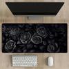 Schwarze Rose Blume Mauspads Design Große Schreibtischunterlage Rutschfeste Gummibasis Genähte Kanten Tastaturunterlage Arbeit Spiel Büro Zubehör