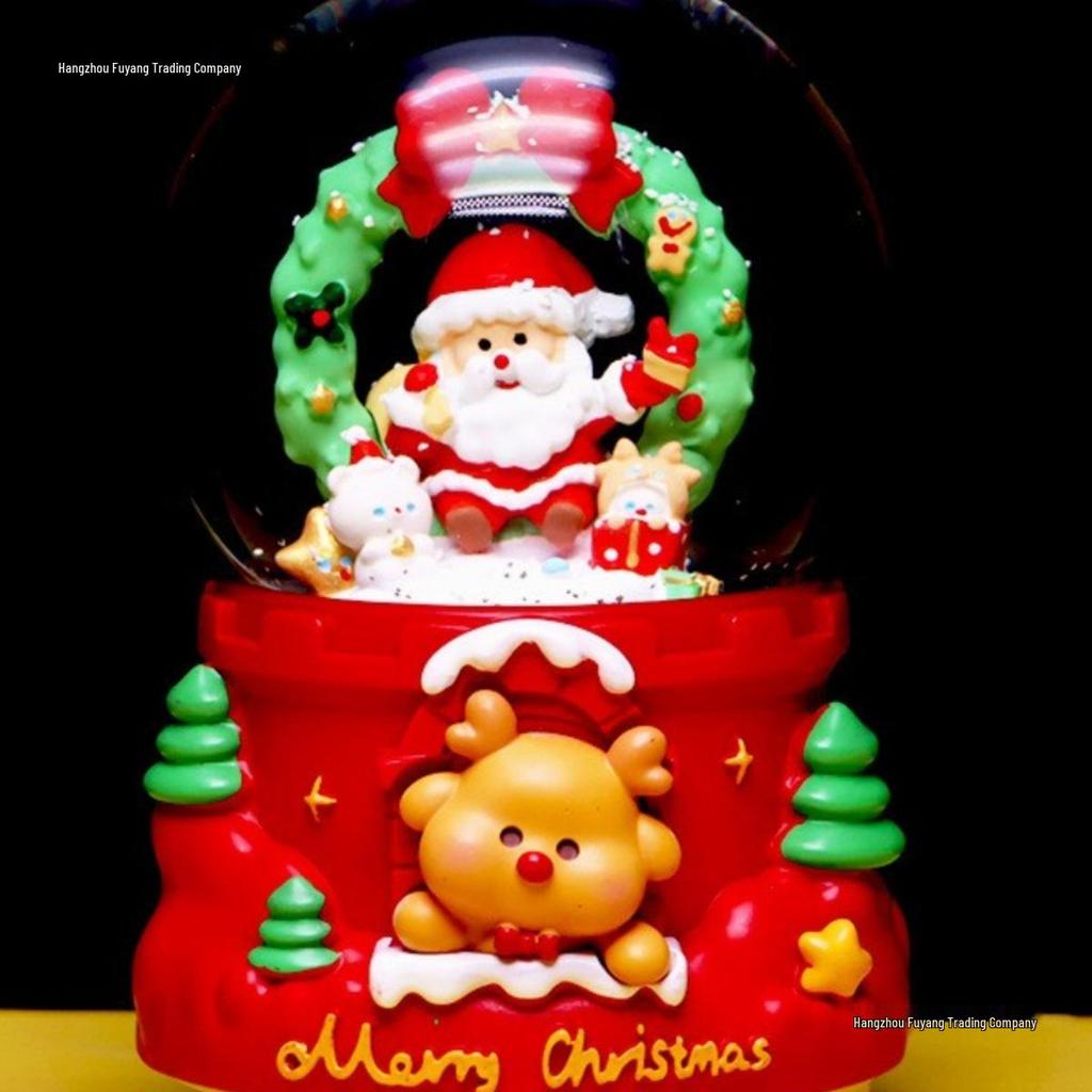 Light-Up Rotating Santa Crystal Music Box - Perfect Christmas Gift for Kids & Couples