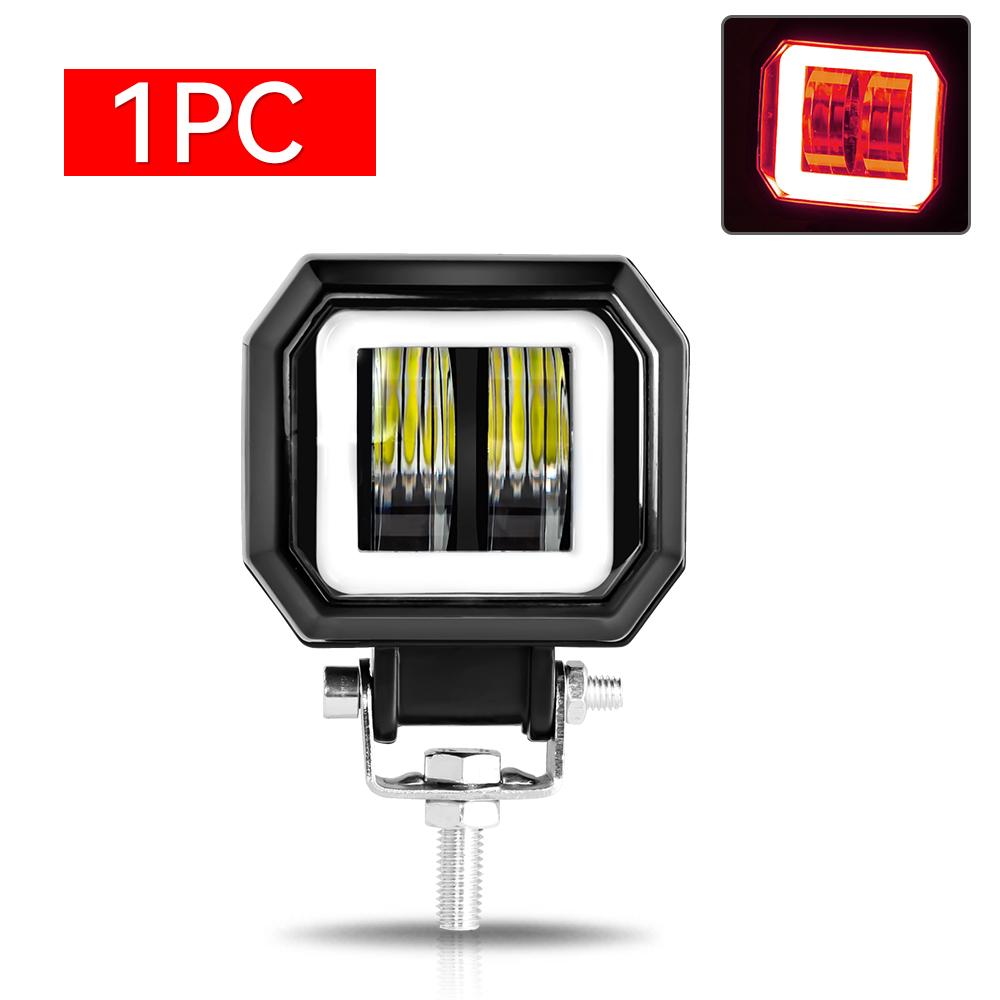 3inch Beam Headlight LED Work Light Bar Spot Driving LED Work Lamp Fog Pods Halo Offroad 4WD Car Boat Truck SUV Pickup ATV