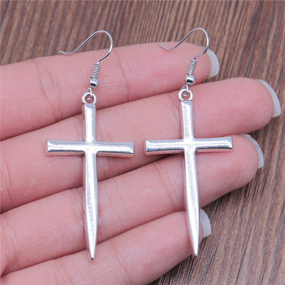Casual Handmade Cross Amulet Drop Earrings Thoughtful Friendship Gift for Office Wear