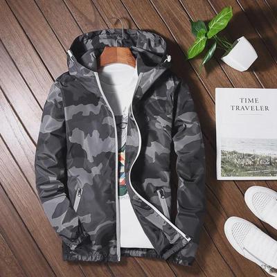 6607 Men's Autumn Camouflage Hooded Jacket - Outdoor Casual Lightweight One-Piece