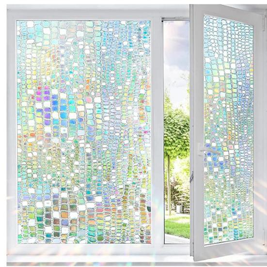 Pellicola Finestra Decorativa Cotrol Arcobaleno, Adesivo Statico Vetro Colorato, Anti UV, Per Privacy Casa E Ufficio, Facile Da Applicare