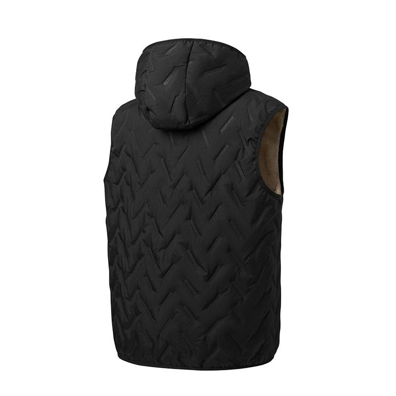 Men's Winter Vest Jacket Sleeveless Overcoat Fashionable Fleece Warm Windproof Waterproof Men's Waistcoat Wool