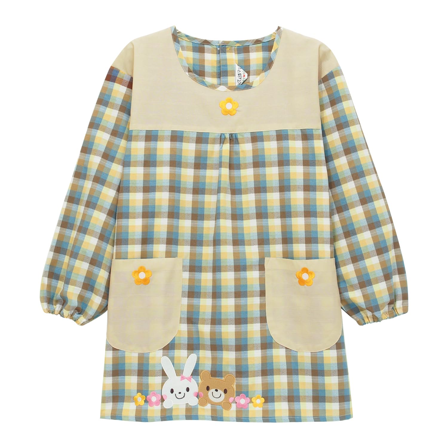 

Kappogi Smock Tomboy Mom Nursery School Kindergarten Аппликация Вышитый Карманный Фартук с Рукавами [Nishiki] Для Женщин (Желтый/ML/WA9002)