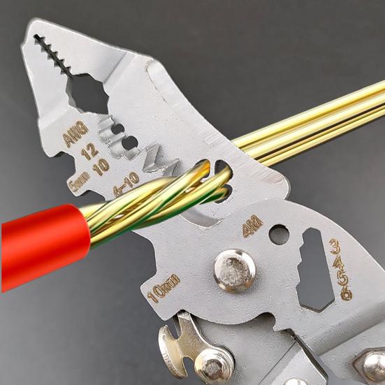 Foldable Wire Stripper Cable Cutter with Voltage Detector Ergonomic Design Electrical Pliers Multifunctional Wire Stripping Pliers