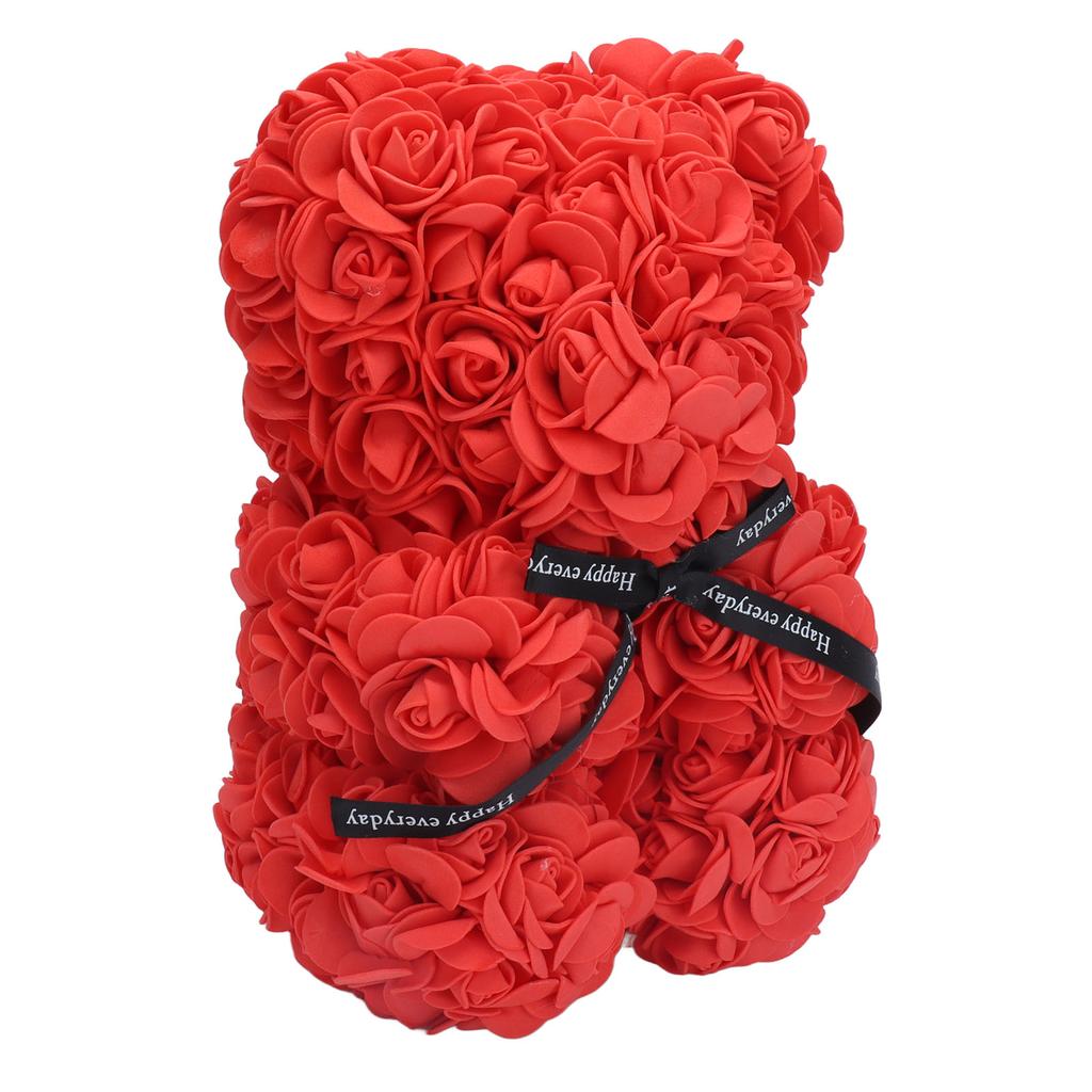 21cm Flower Bear Red Rose Shaped Bear Romantic Valentine"s Day Artificial Flower Bear for Wedding