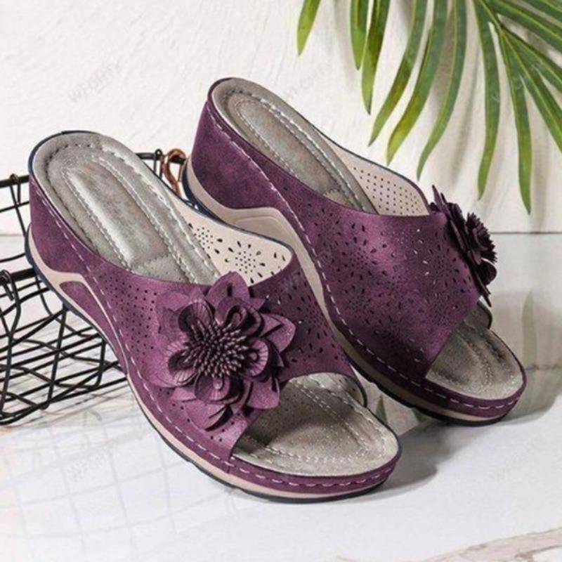 Fashion New Women's Shoes with Flower Design,fashionable Cool Slippers,platform Non-slip Beach Open Toe Women Sandals Sandalias De Mujer