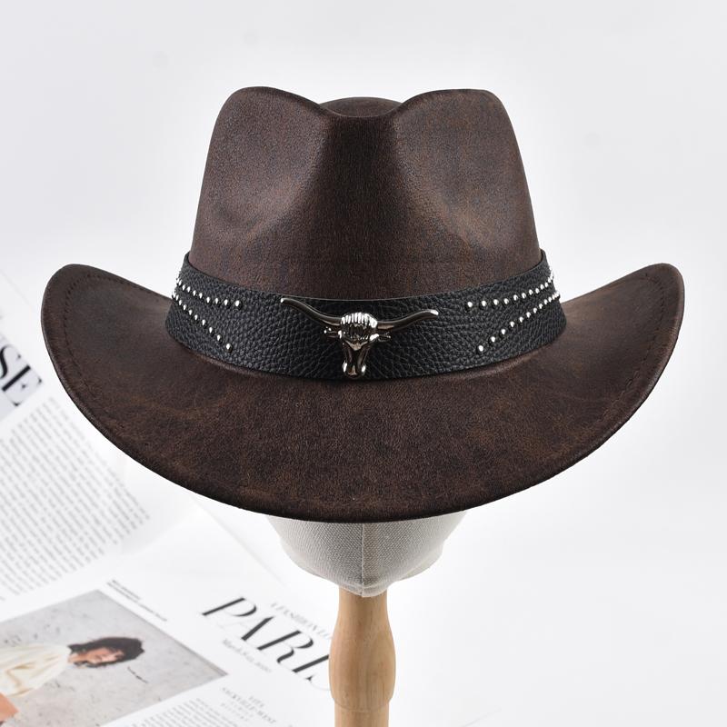 Western Stil Cowboyhut für Männer Frauen Vintage Aufgerollte Krempe Gentleman Jazzhüte Outdoor Reisen Cowgirl Hüte