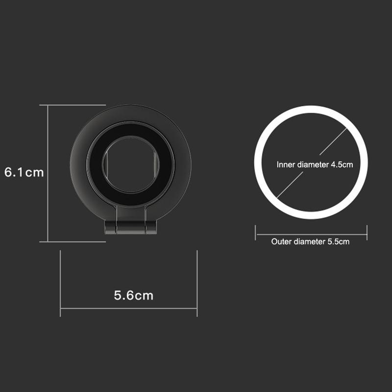 Doppelseitige Halterung Faltbarer 360° drehbarer Ständer mit starkem Magnet und Fingergriff-Unterstützung (Ganzmetallständer)