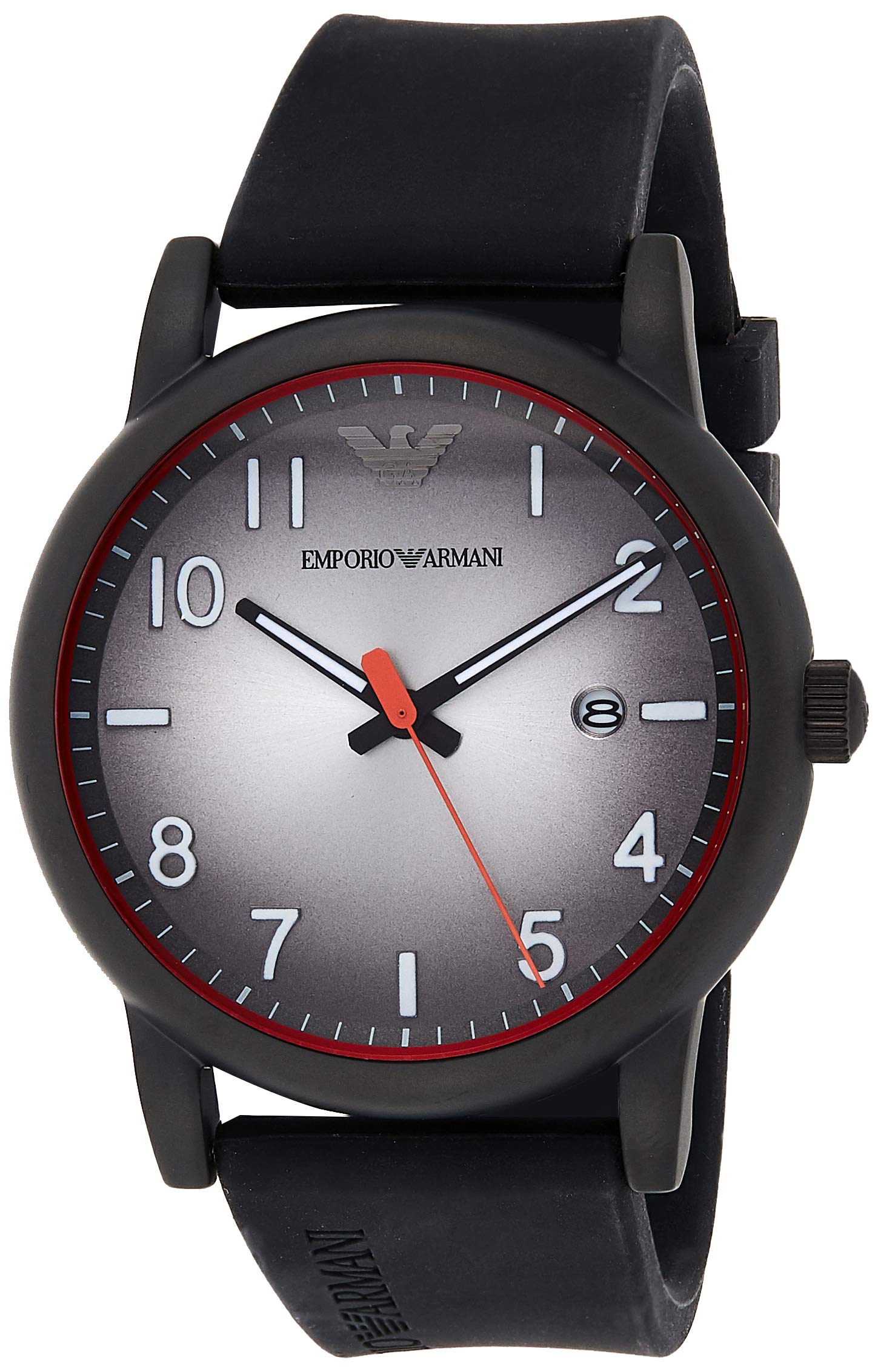 

Emporio Armani Men s Ar11176 Silver Silicone Japanese Quartz Fashion Watch
