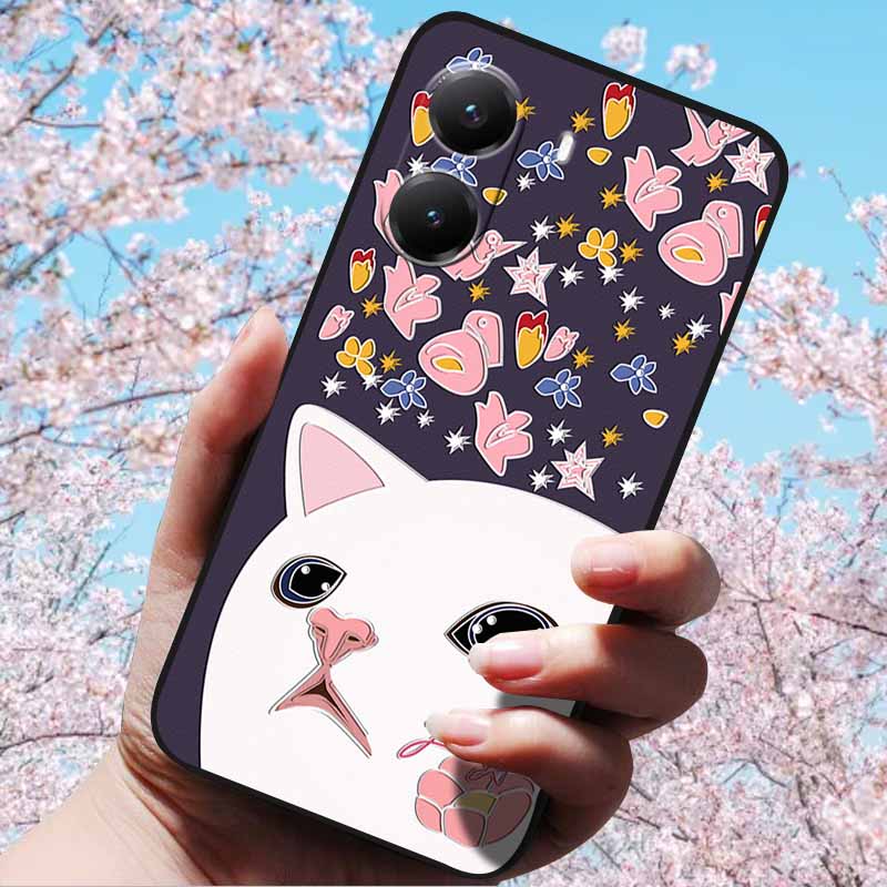 For Xiaomi Poco X7 Pro 3D Relief Flower Emboss Soft Silicone Case Cartoon Painted Back Cover for Poco X7 Pro with 3D Relief Case