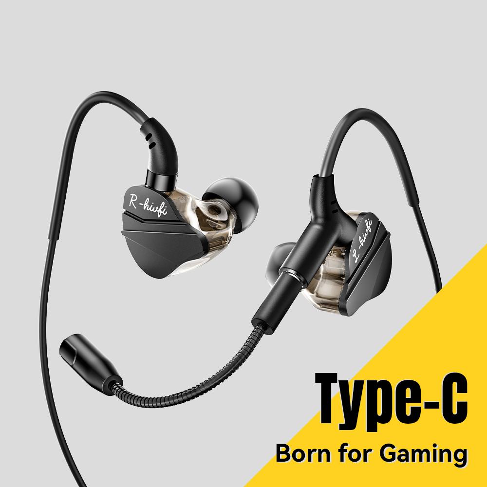ESSAGER G62 Wired Gaming Earphones Type-C Digital Interface Game Headset with Microphone/Inline Control