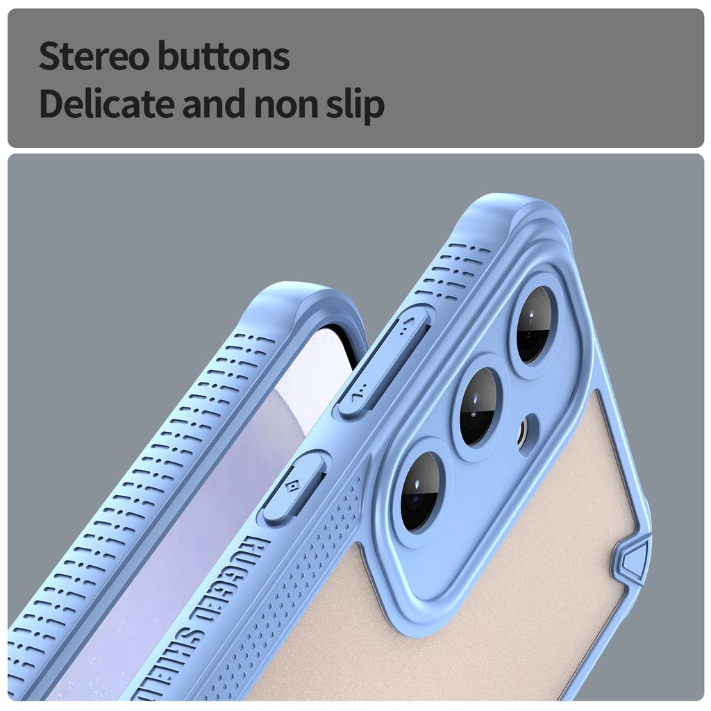 Für Samsung Galaxy S25+ Rückseite WANLONFENG MFFJ2 Serie TPU+Acryl Handyhülle mit 2 Stück gehärtetem Glas