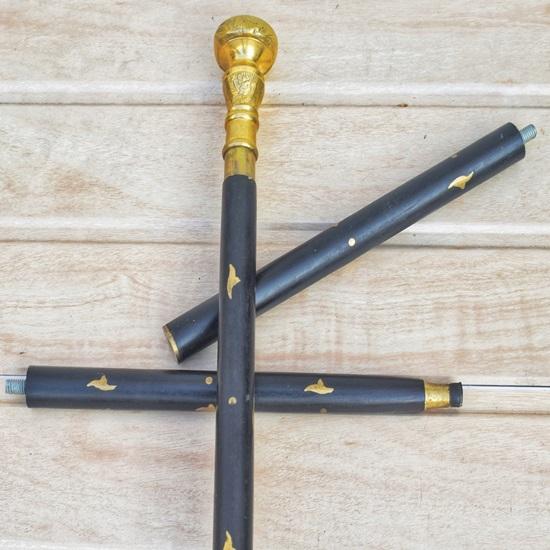93.98cm Cane Solid Head Wooden Walking Stick Designer Christmas Gift For Him