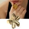 Vintage Flower Finger Ring Simple Adjustable Finger Ring Statement Jewelry Promise Anniversary Ring Christmas Gift
