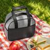 Oxford Fabric Portable Handheld Lunch Bag Insulated Cooler Bag with Front Pocket and Dual Handles for Food Storage and Transportation