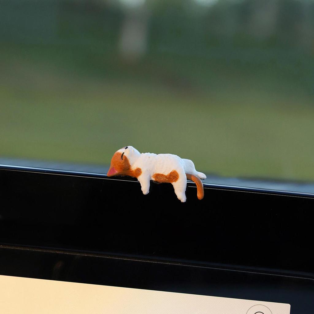 12pcs Cute Desktop Ornament Adorable Mini Resin Cat Model Car Dashboard decorativeOrnaments For Cars Trailer RV Truck Automotive