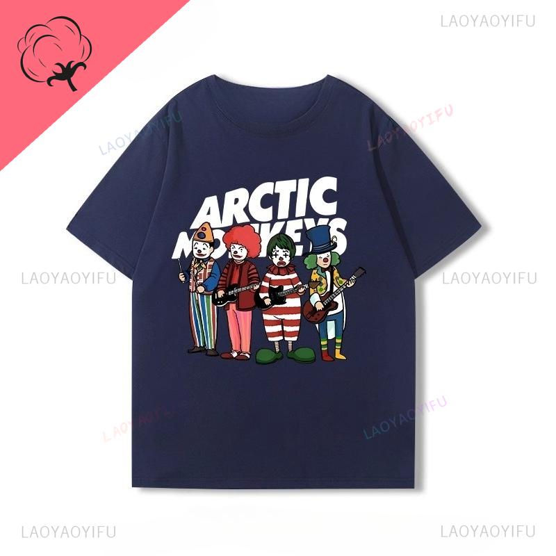 Arctic Monkeys T-Shirt Doppelseitiger Druck Shirt Rundhalsausschnitt Lässig Streetwear Allmatch Alternative Rock Goth Y2k Kleidung