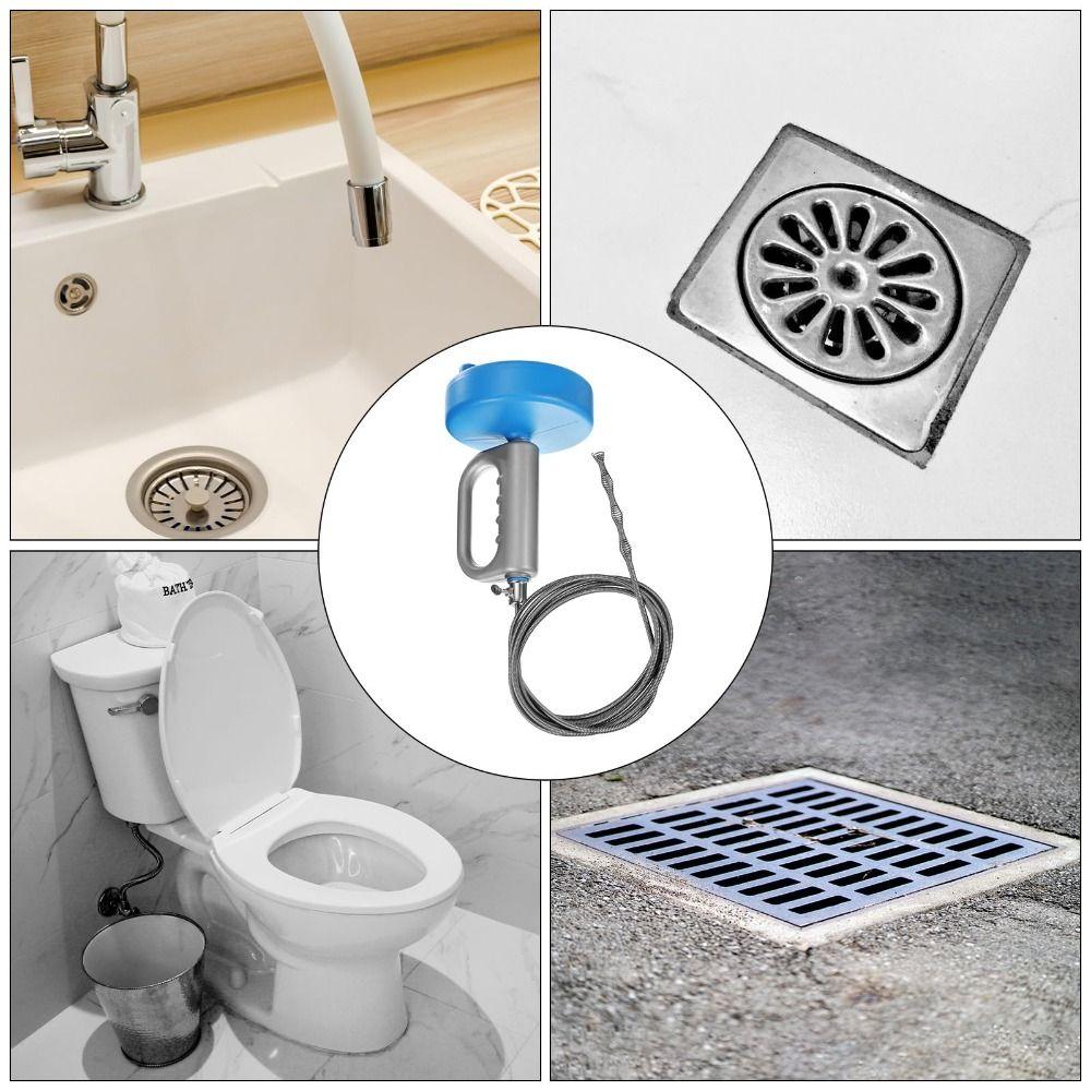 Handheld Sewer Pipe Plunger Dredge 3/4/5/7 Meters Clogged Remover Drain Unblocker  Bathroom